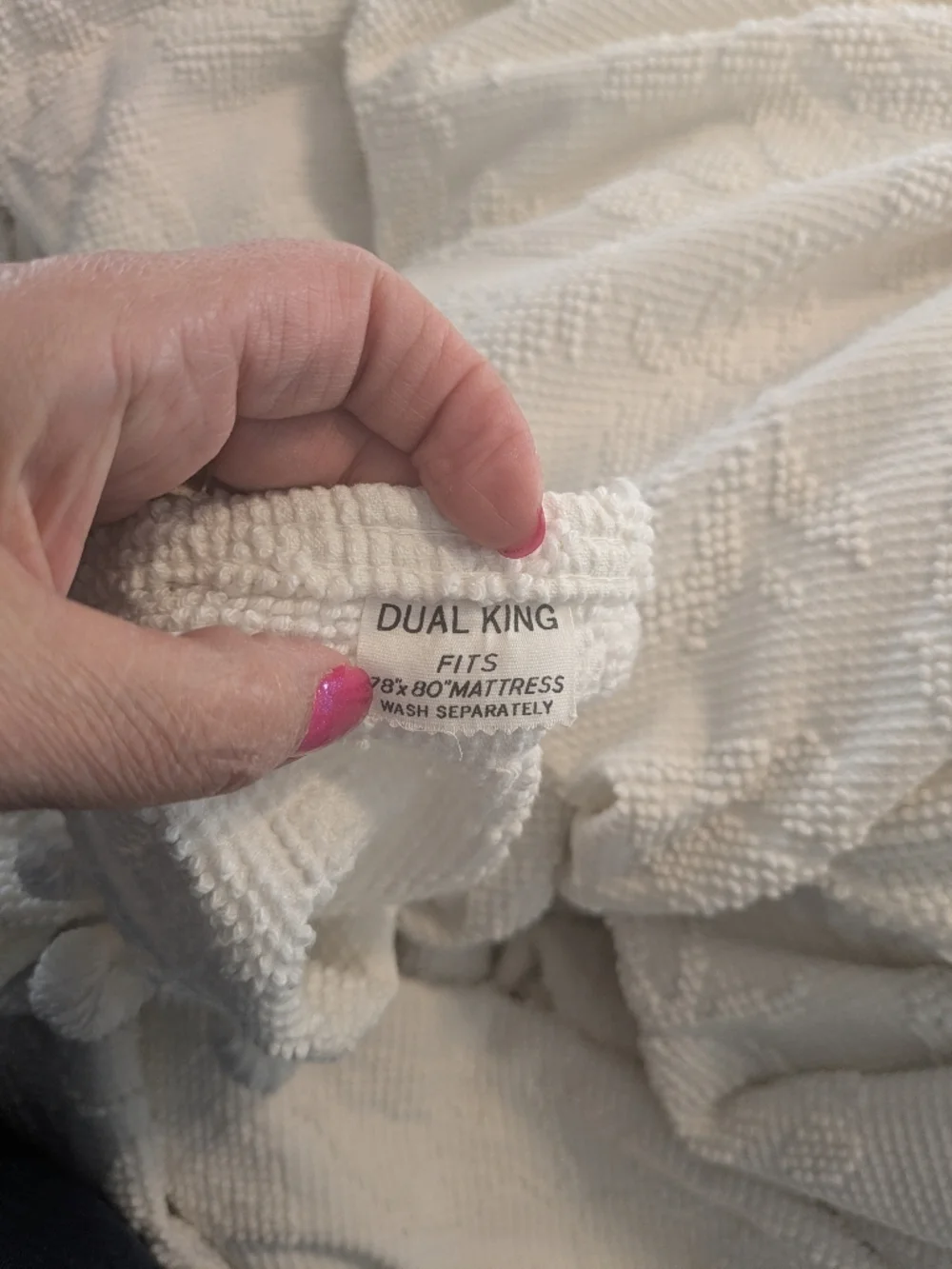 Vintage Cream King Chenille Cotton Comforter - Neutral Bedding